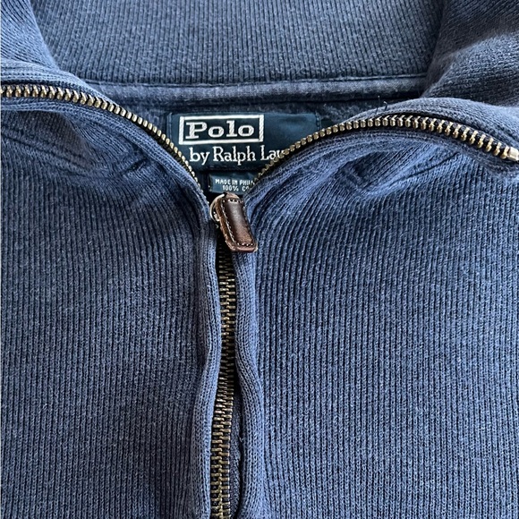 POLO by Ralph Lauren 1/4 Zip Pullover Navy Sweater Top Size 2XL Big - Picture 3 of 13